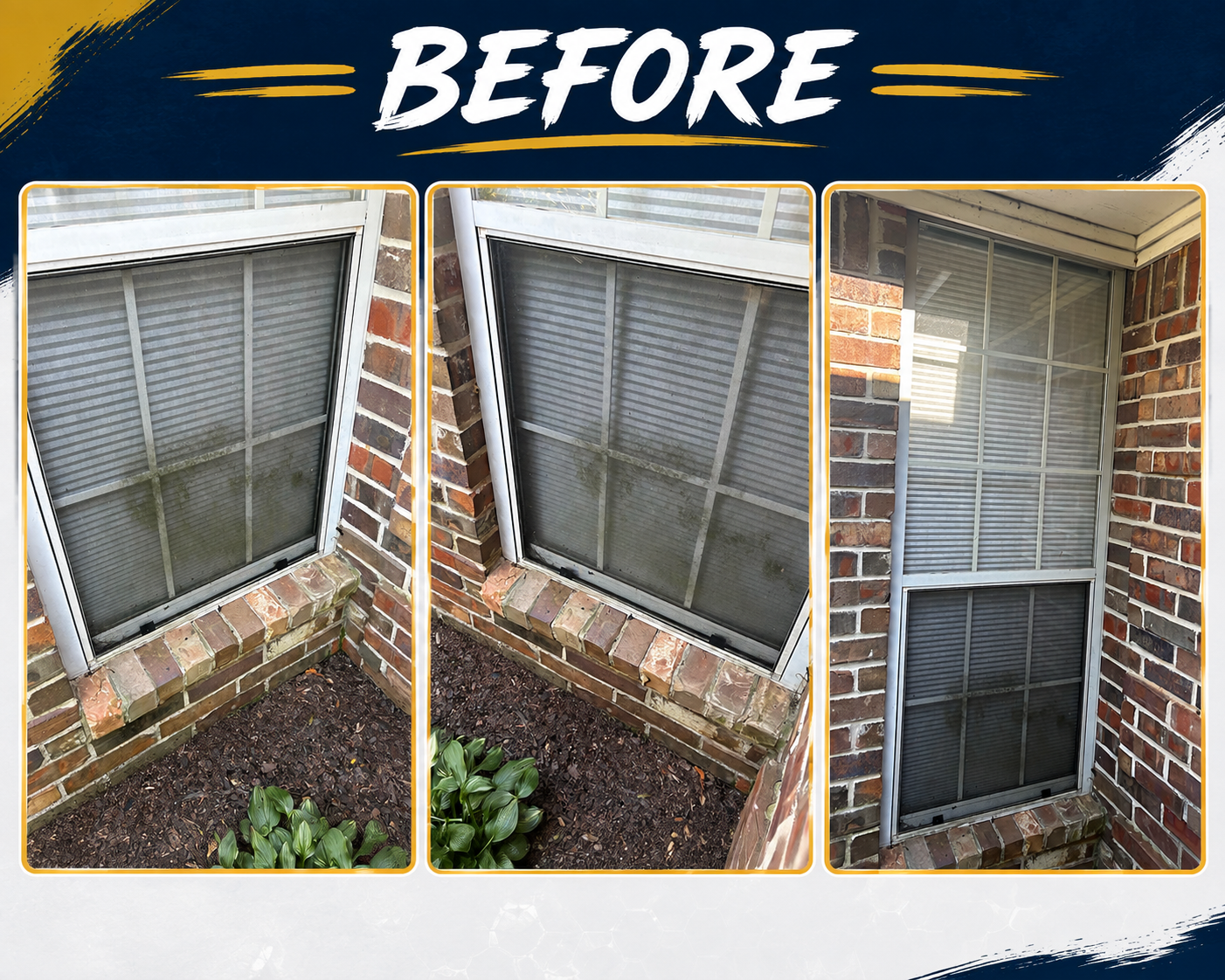 Before exterior window cleaning by Jackson's Premium Exteriors